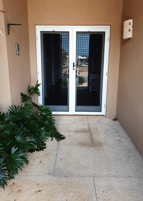 Invisi-gard pair doors white
