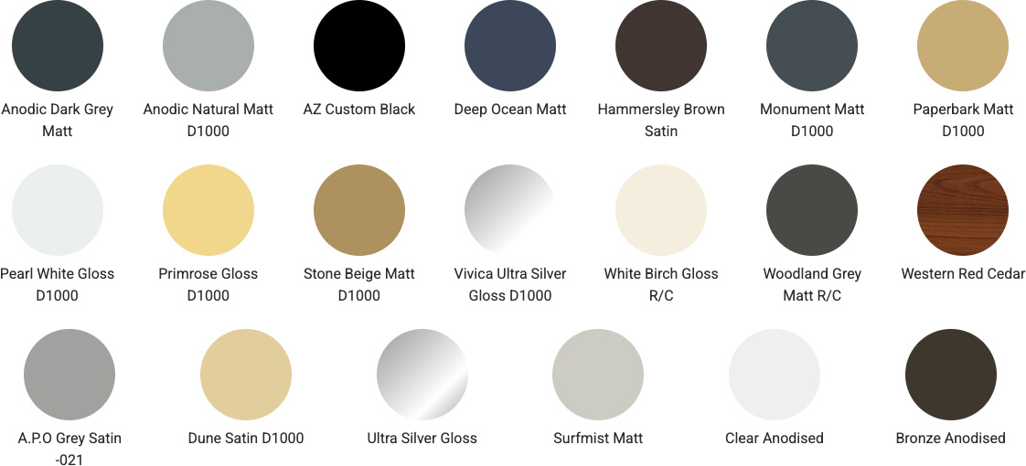 Security Door Colour Options